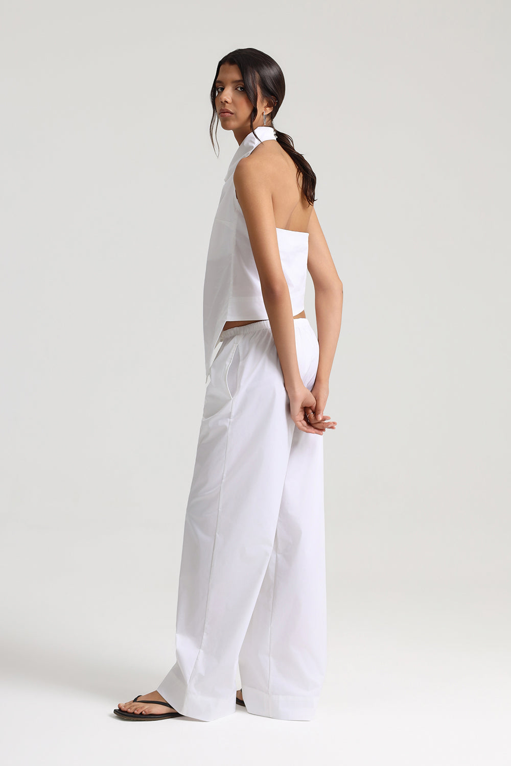 Rena %100 Pamuklu Poplin Halter Yaka Top - 6