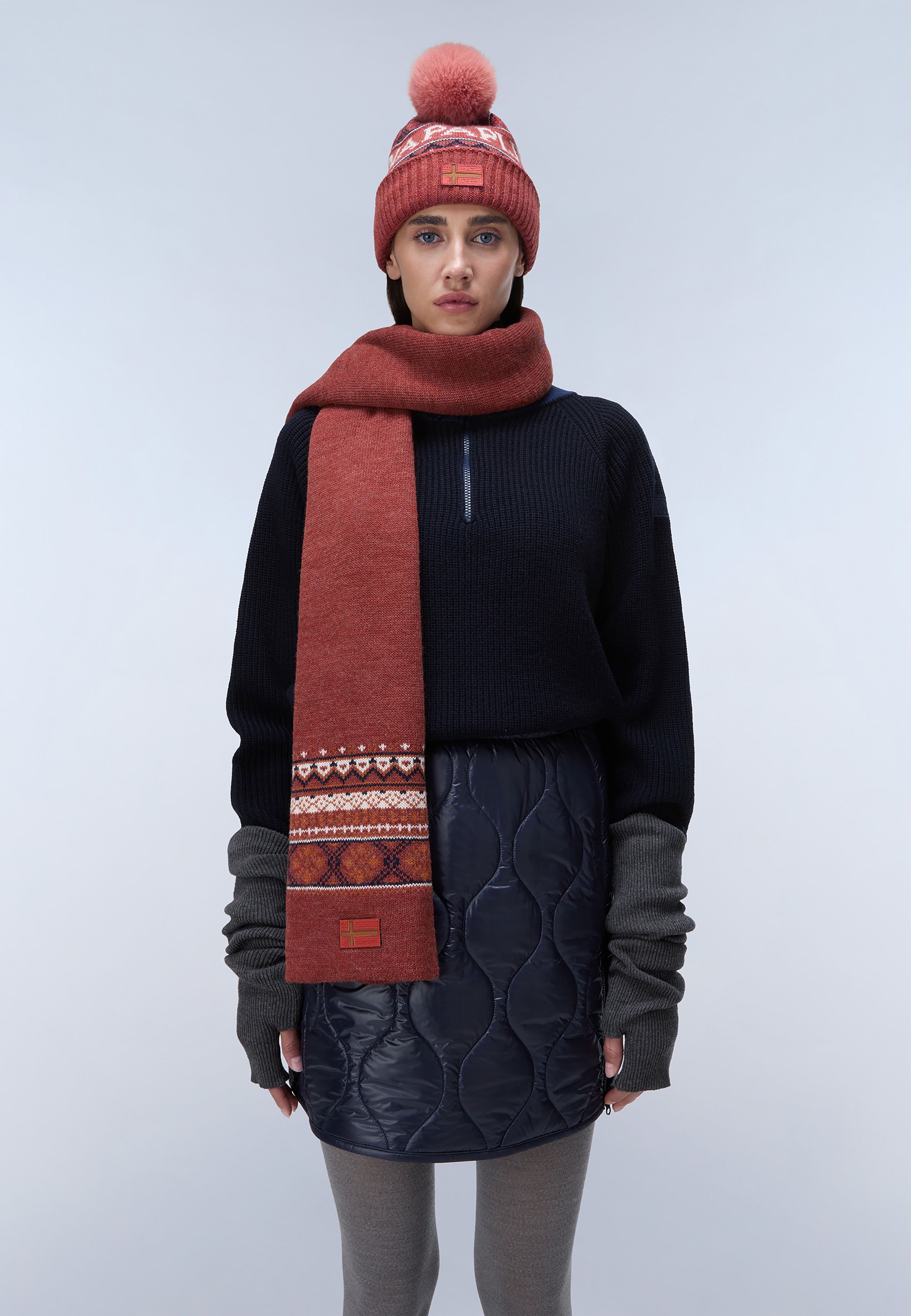 Napapijri-F-Soiusa Scarf W Red Sauce-Atkı-2-milagron.live