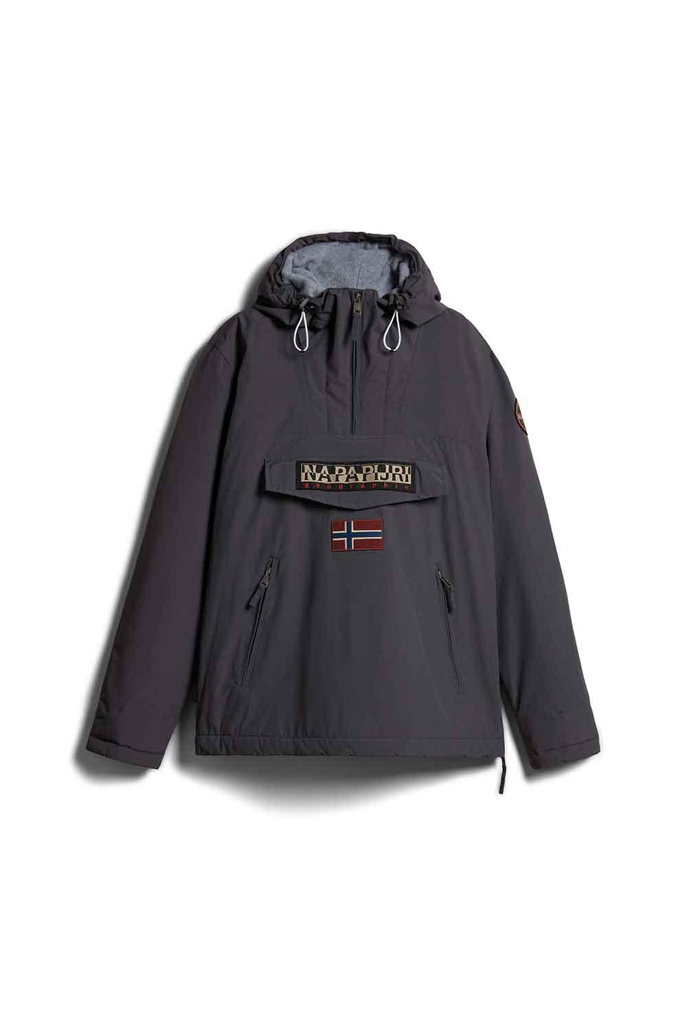 Napapijri-Rainforest Pocket 2 Dark Grey Solid-Yağmurluk-1-milagron.live