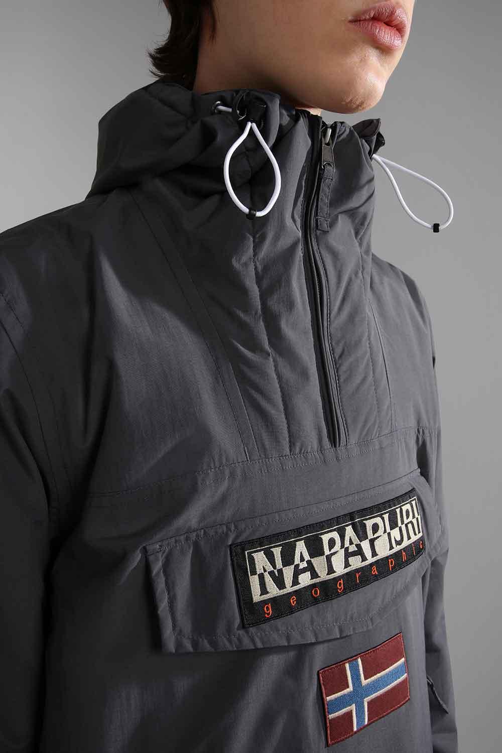 Napapijri-Rainforest Pocket 2 Dark Grey Solid-Yağmurluk-5-milagron.live