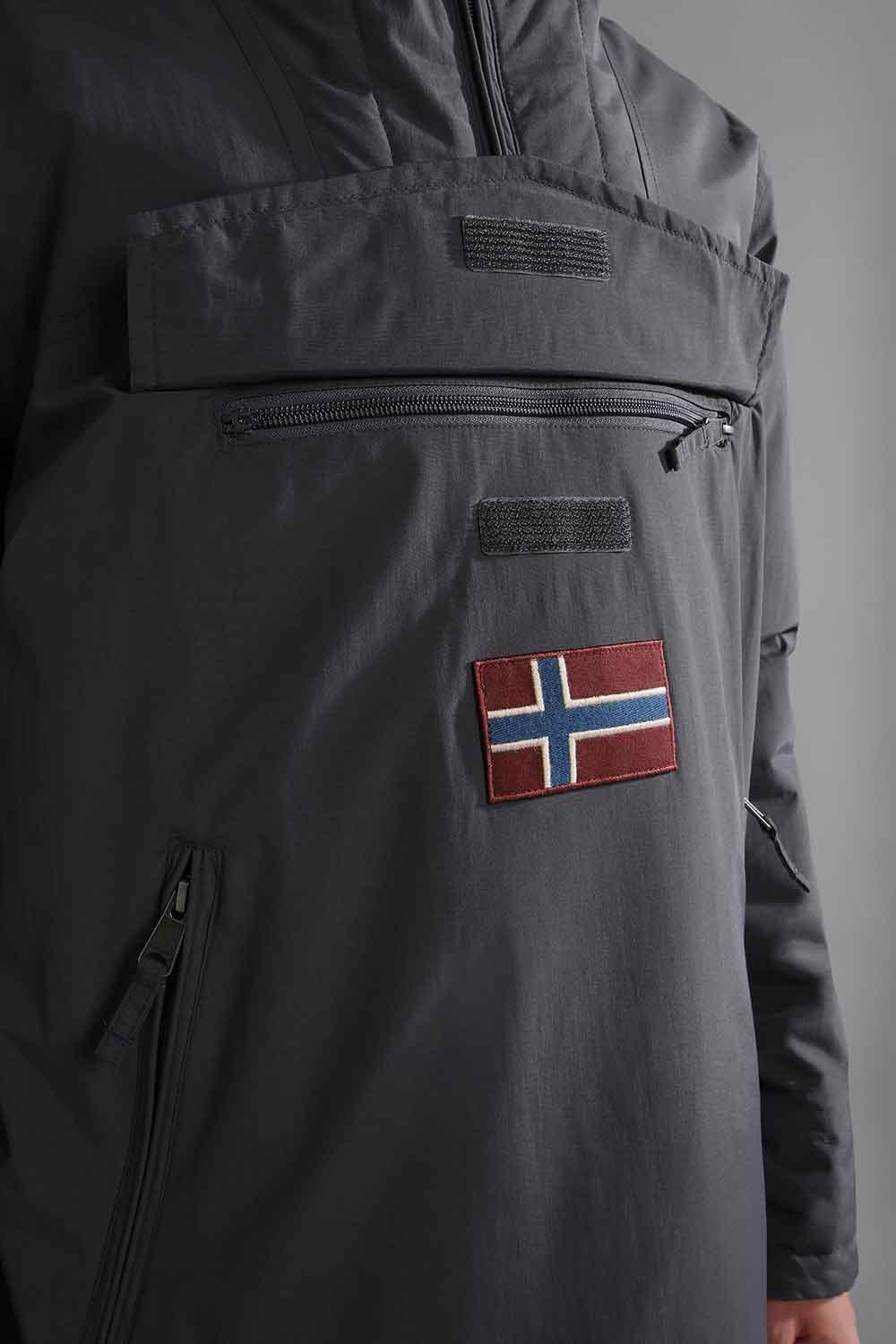 Napapijri-Rainforest Pocket 2 Dark Grey Solid-Yağmurluk-6-milagron.live