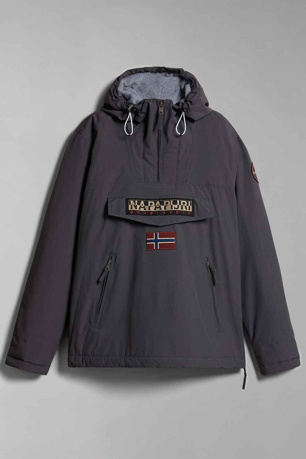Napapijri-Rainforest Pocket 2 Dark Grey Solid-Yağmurluk-8-milagron.live