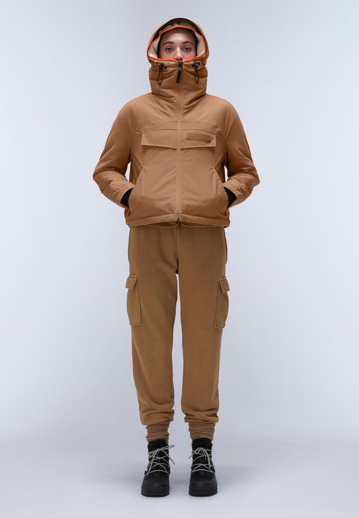 Napapijri-Rainforest Tech W Brown Tobacco-Yağmurluk-4-milagron.live