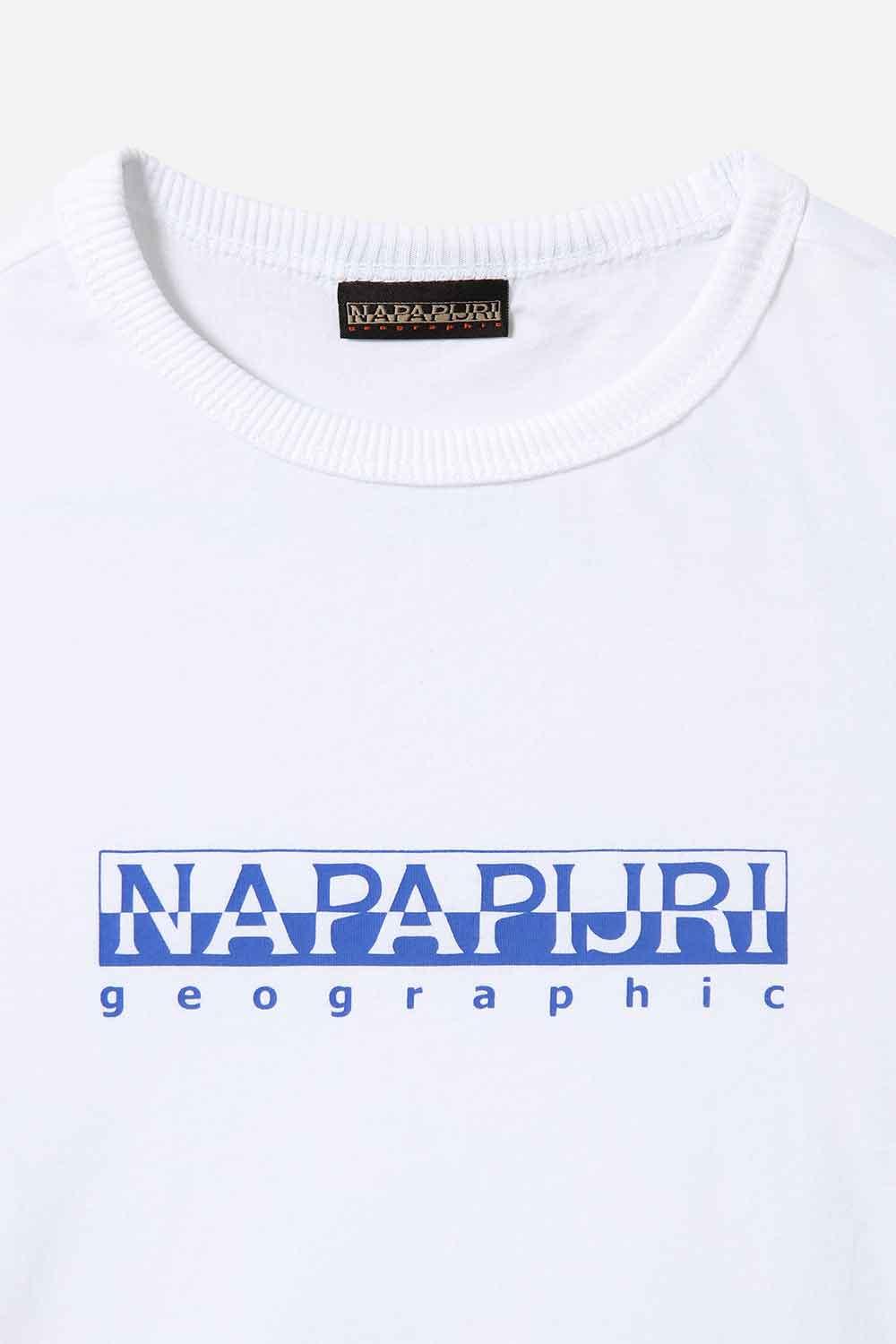 Napapijri-Short Sleeve T-Shirt Box Bright White-T-Shirts-5-milagron.live