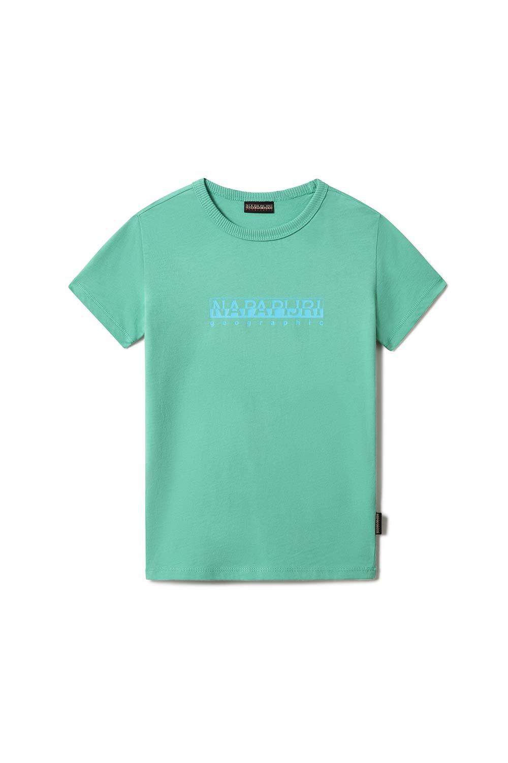 Napapijri-Short Sleeve T-Shirt Box Green Spruce-T-Shirts-1-milagron.live
