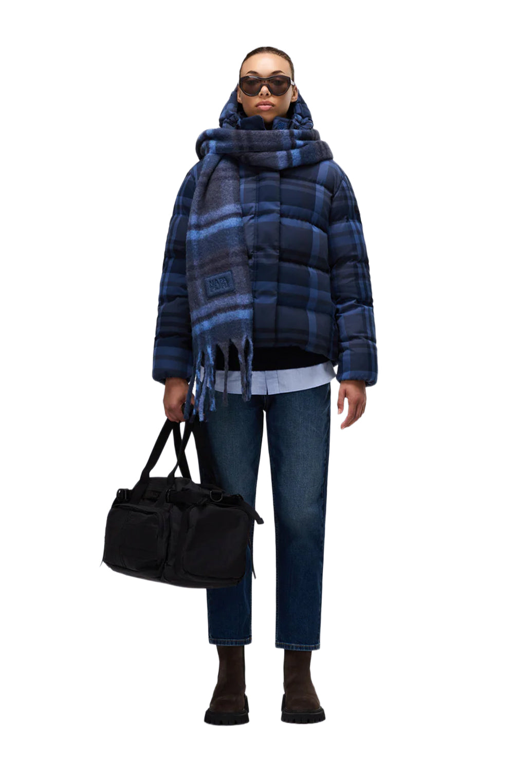Napapijri-Napapijri ThermoFibre® Glane Check Puffer CORDURA® Jacket Ekoseli Lavicert Kadın Mont-Mont-5-milagron.live