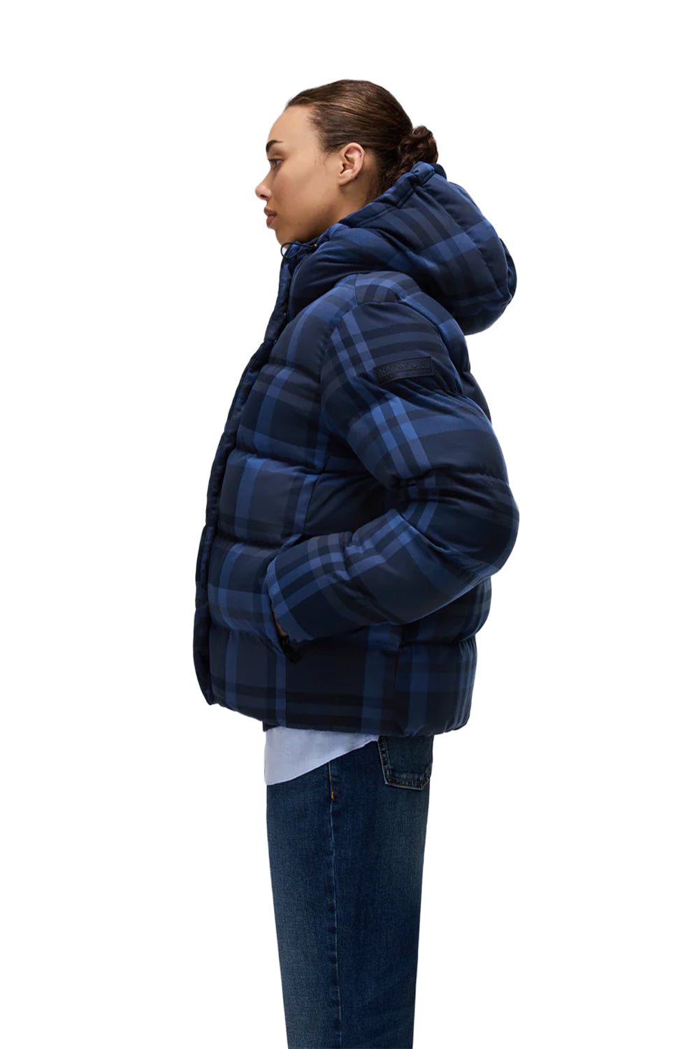 Napapijri-Napapijri ThermoFibre® Glane Check Puffer CORDURA® Jacket Ekoseli Lavicert Kadın Mont-Mont-7-milagron.live