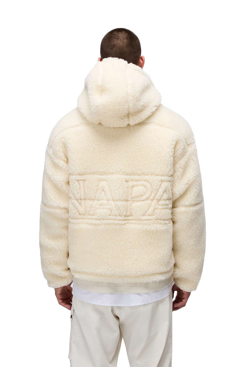 Napapijri-Tires Full-Zip Fleece Erkek Peluş Fermuarlı Beyaz Mont-Mont-7-milagron.live