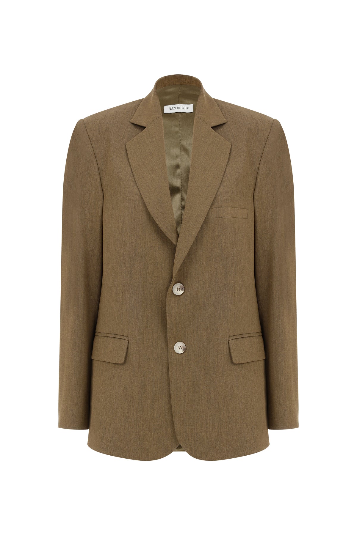 Nazlı Ceren-Boxy Oversize Blazer Haki-Ceket-1-milagron.live