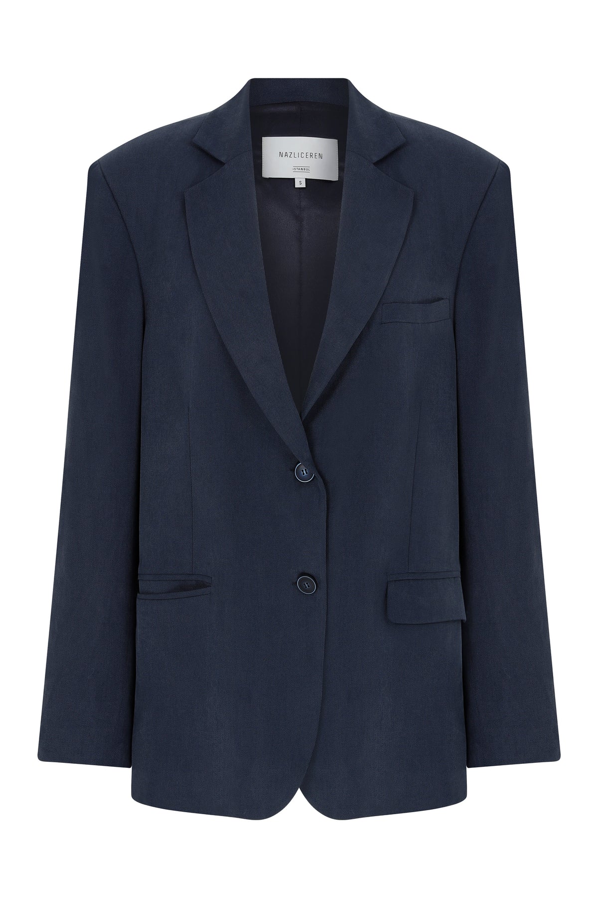 Nazlı Ceren-Boxy Oversize Blazer Navy Blue-Ceket-1-milagron.live