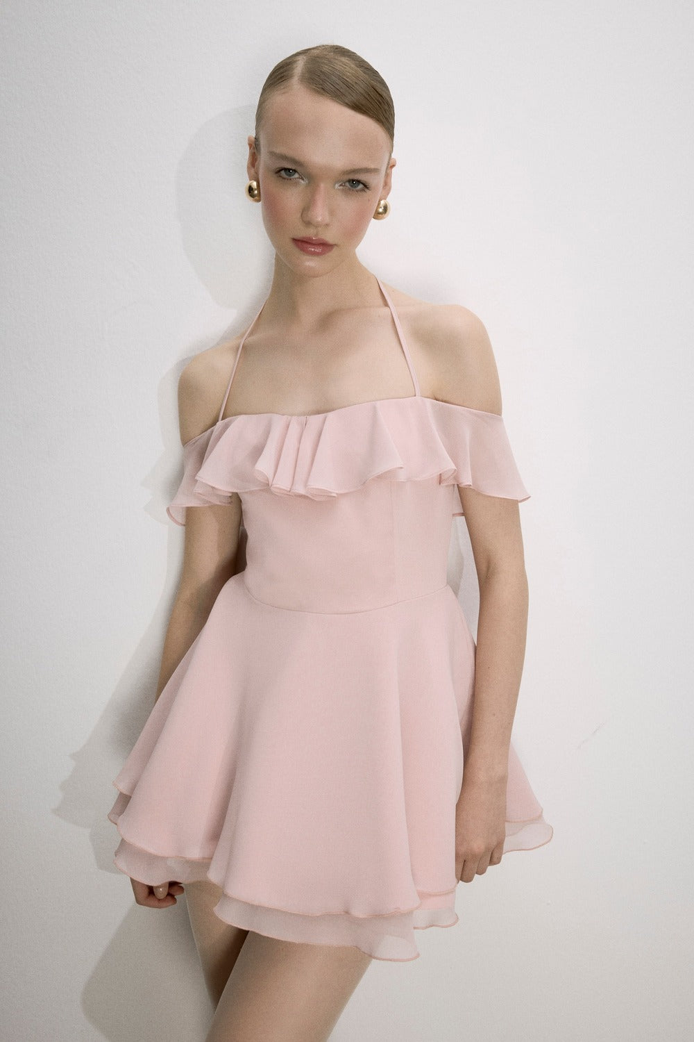 Nazlı Ceren-Evie Mini Elbise Pembe-Dresses-1-milagron.live
