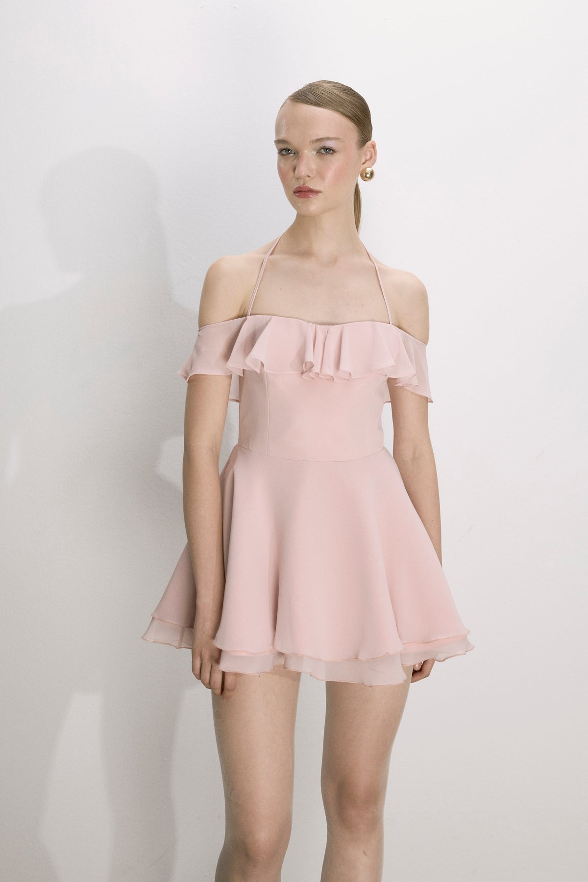 Nazlı Ceren-Evie Mini Elbise Pembe-Dresses-2-milagron.live