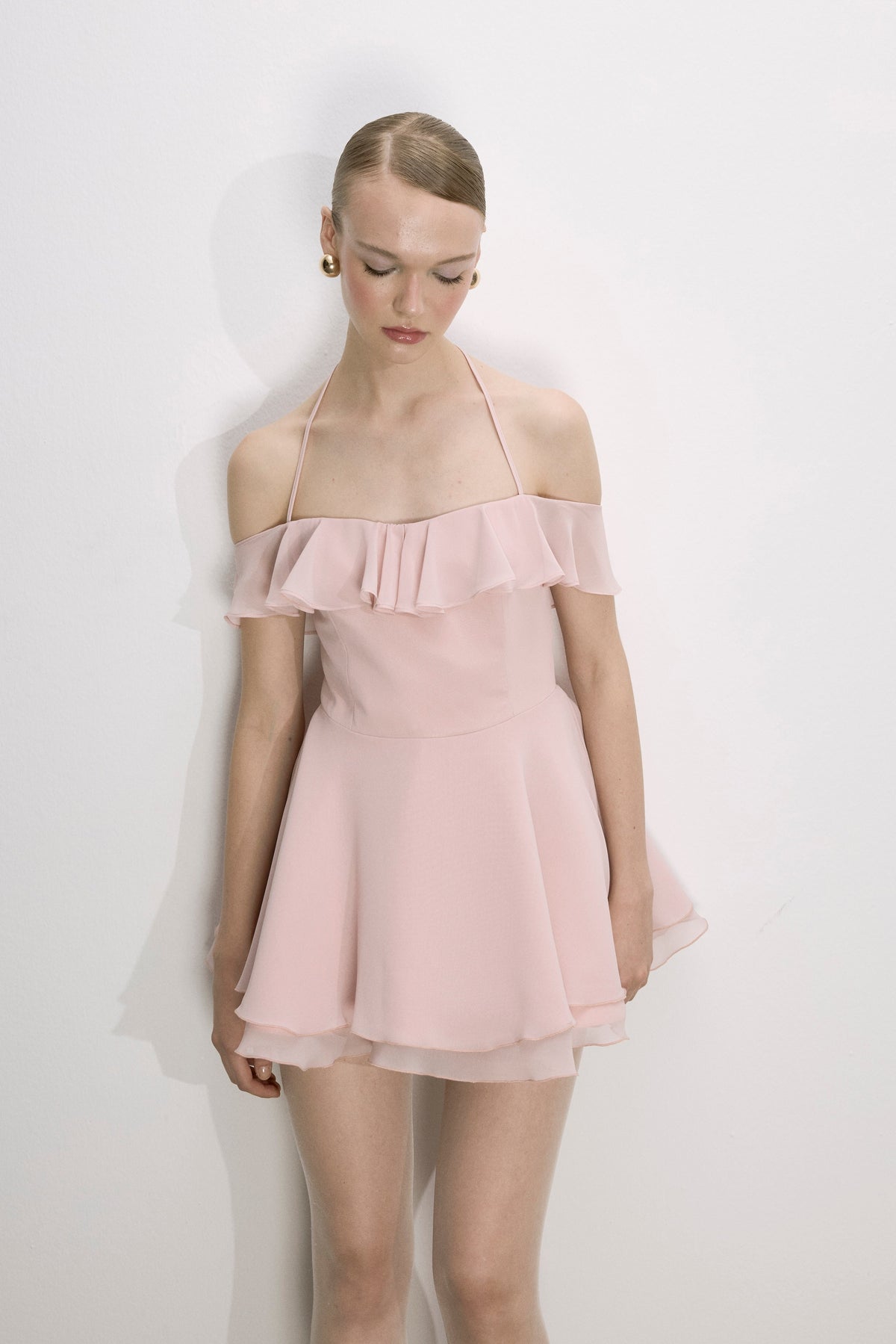 Nazlı Ceren-Evie Mini Elbise Pembe-Dresses-4-milagron.live