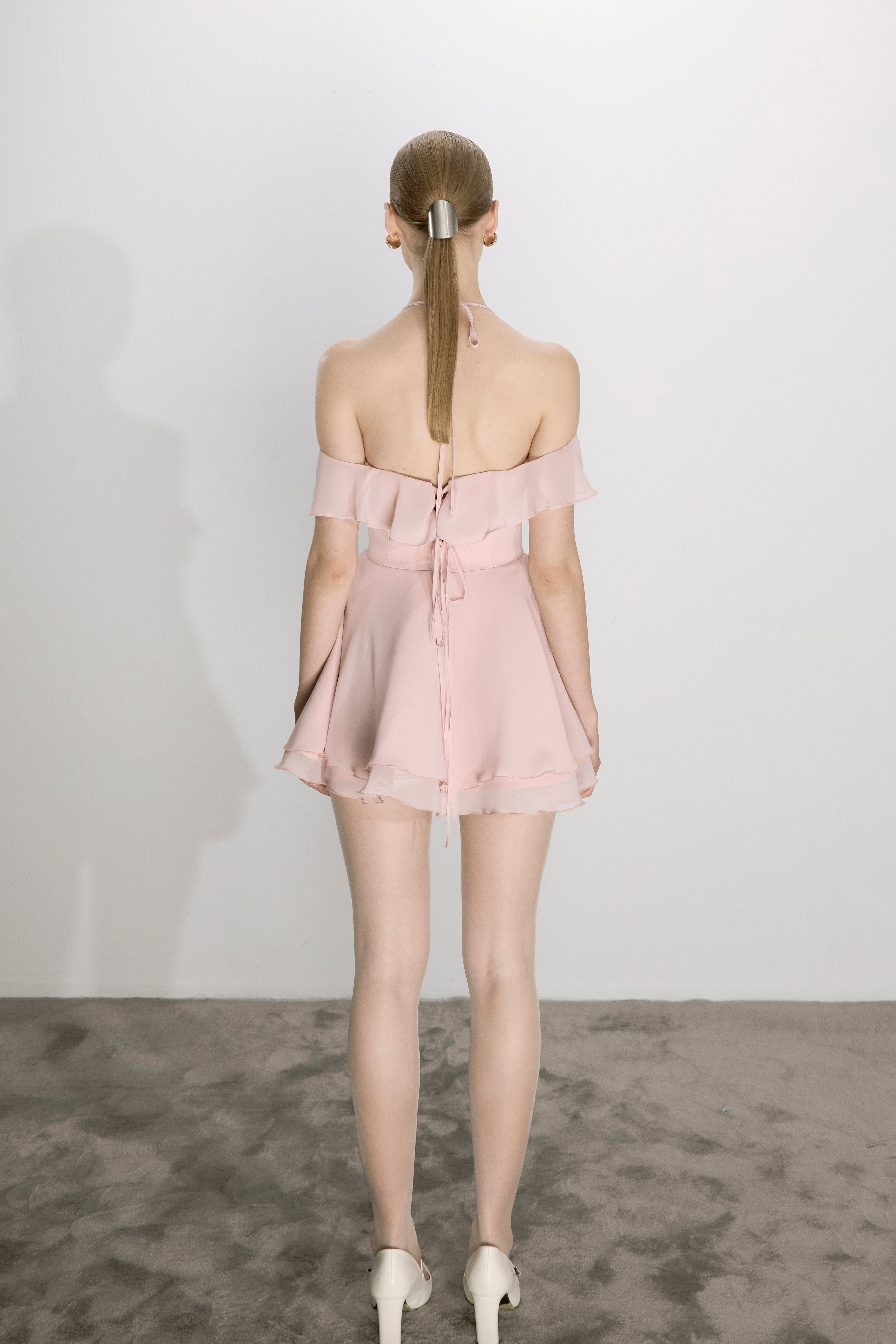 Nazlı Ceren-Evie Mini Elbise Pembe-Dresses-6-milagron.live