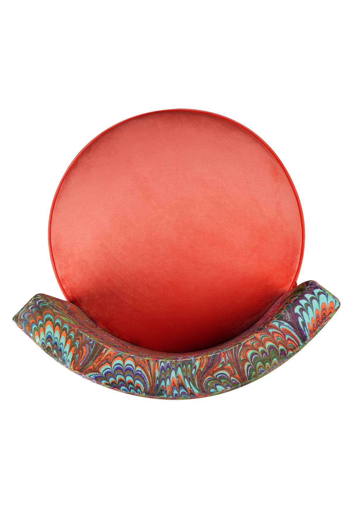 Coralia Sırt Destekli Kadife Puf