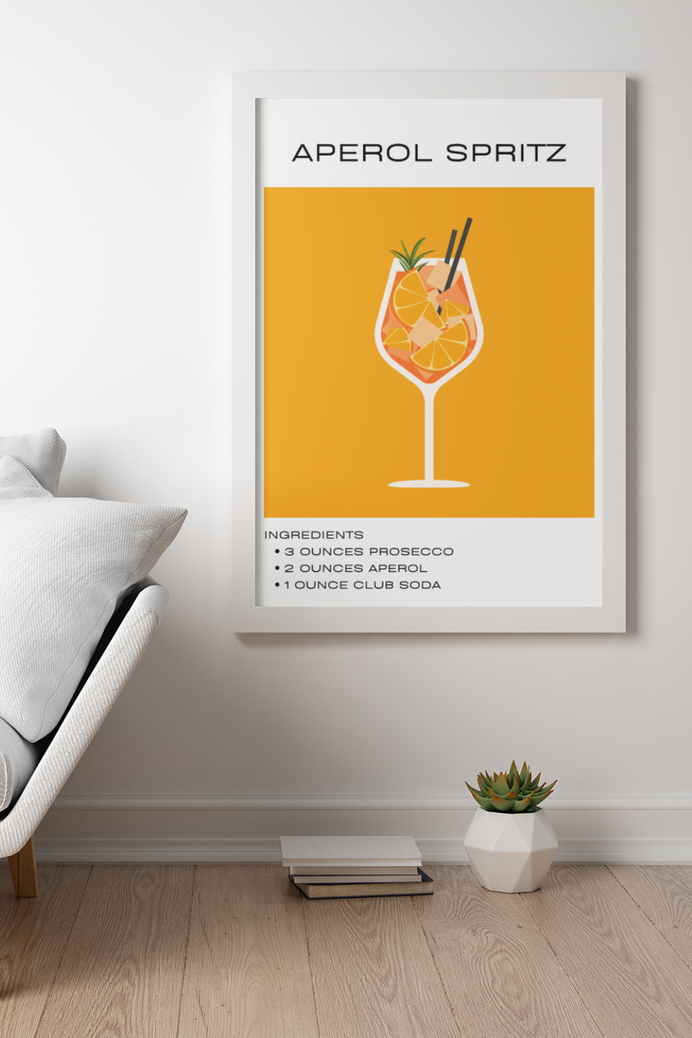Nord Design-Kokteyl Serisi Çerçeveli Tablo - Aperol-Tablo-1-milagron.live
