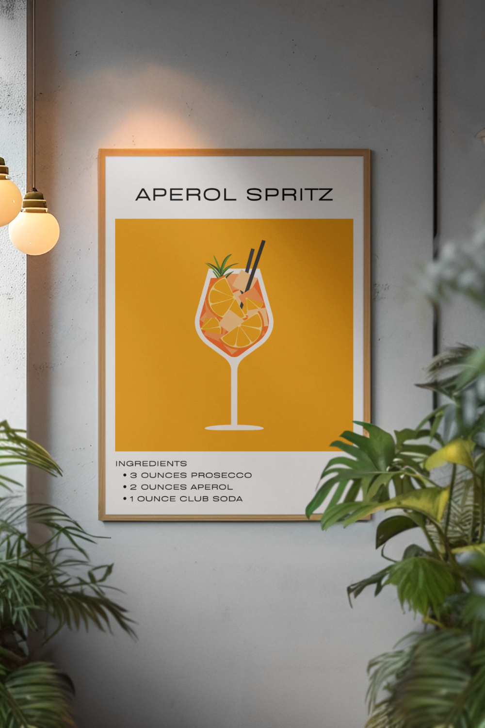 Nord Design-Kokteyl Serisi Çerçeveli Tablo - Aperol-Tablo-3-milagron.live
