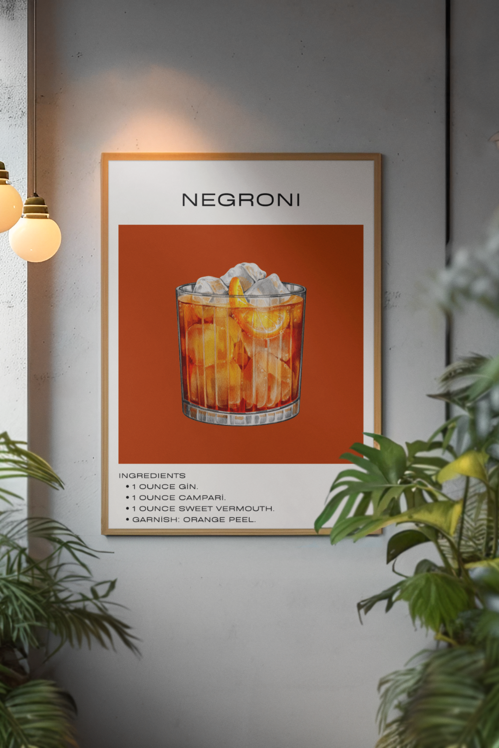 Nord Design-Kokteyl Serisi Çerçeveli Tablo - Negroni-Tablo-3-milagron.live