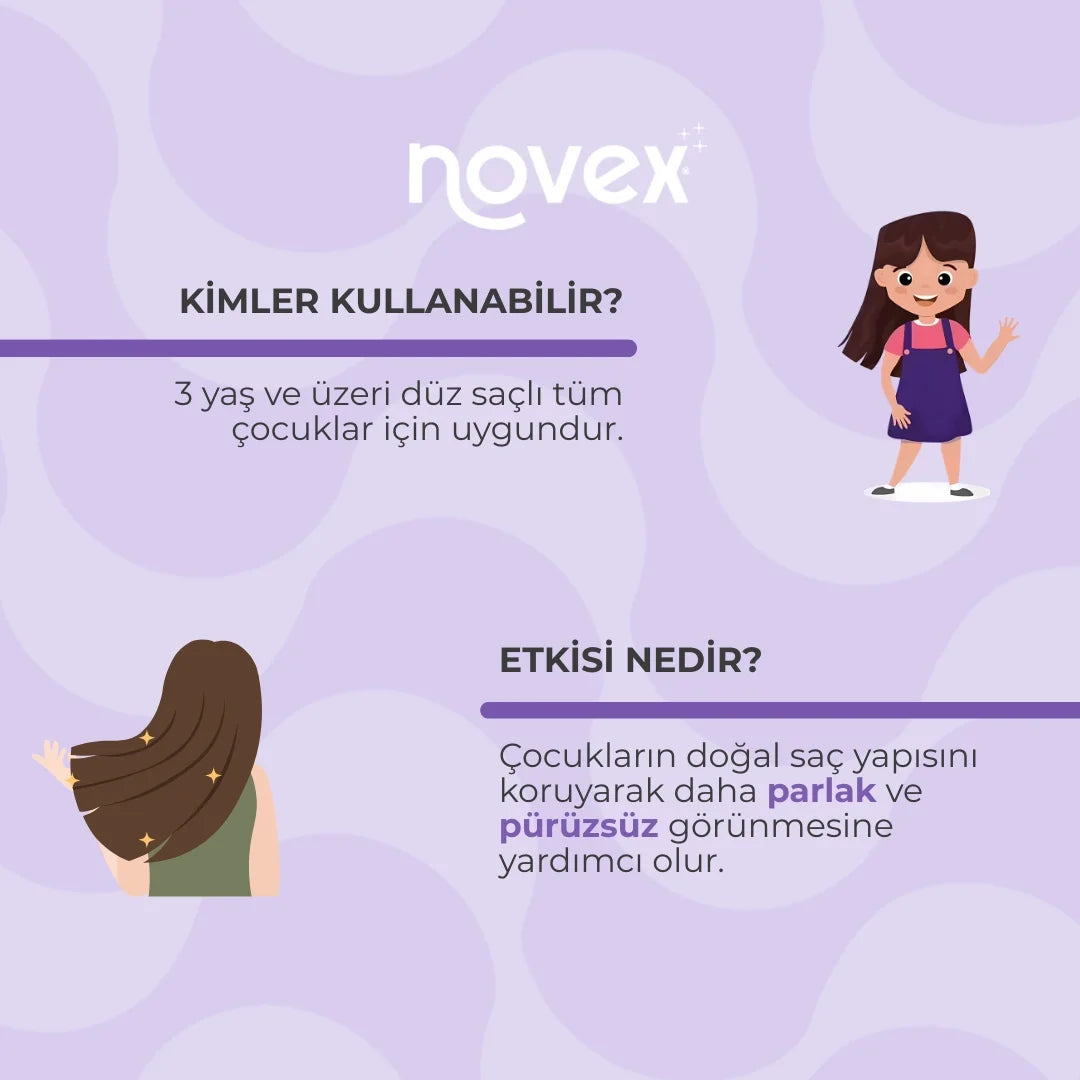 Novex Super Silky - Düz Saçlı Çocuklar İçin Nemlendirici Şampuan 300ml