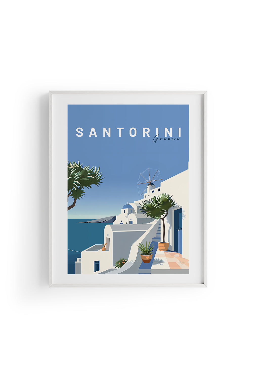 ODA.products-Santorini İllüstrasyon Şehir Tablo-Tablo-1-milagron.live