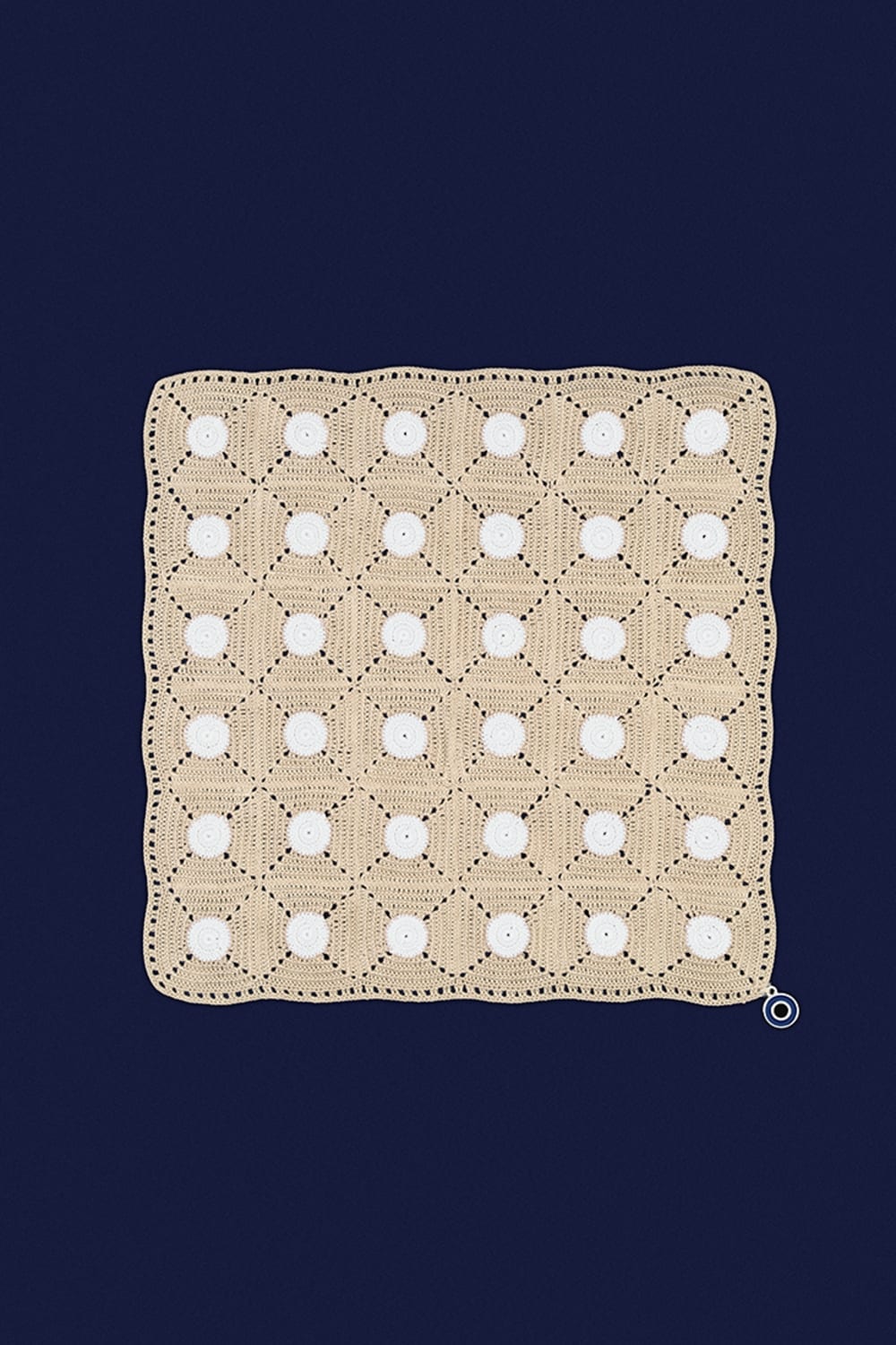 OHM Handmade-Bej Beyaz Tiny Dots El İşi Dantel Örtü-Dantel Örtüler-1-milagron.live