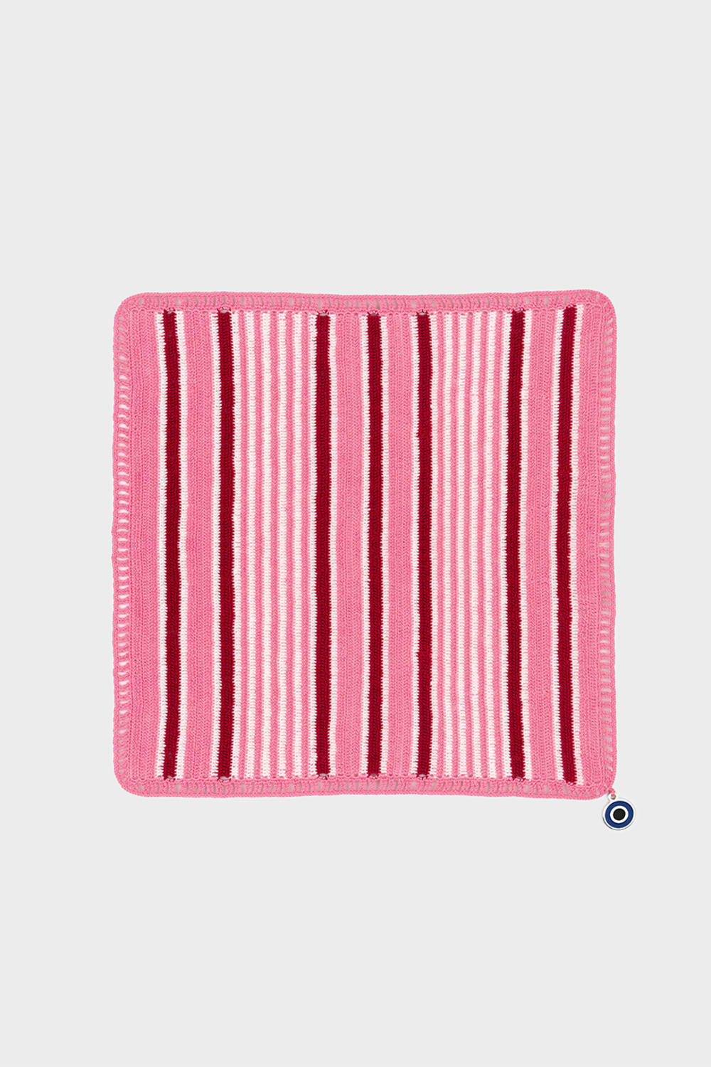 OHM Handmade-Pembe Beyaz Kırmızı Multi Stripes El İşi Dantel Örtü-Dantel Örtüler-1-milagron.live