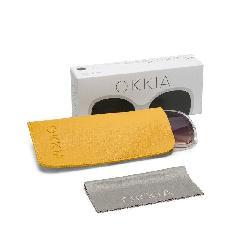 Okkia Anna Butterfly Güneş Gözlüğü Transparan Beyaz / Siyah Lens