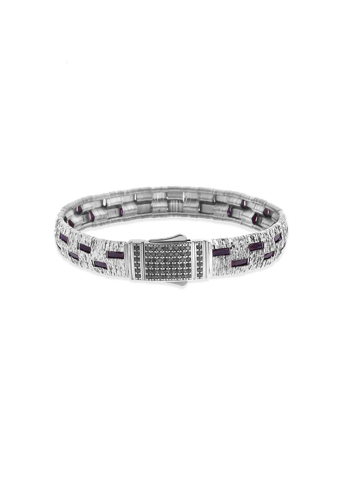 Crimson Grid Silver Erkek Bileklik