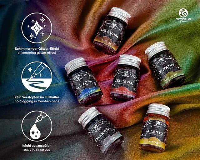 Octopus Fluids Celestial Glitter Mürekkep 10 Ml - Stellar Flame
