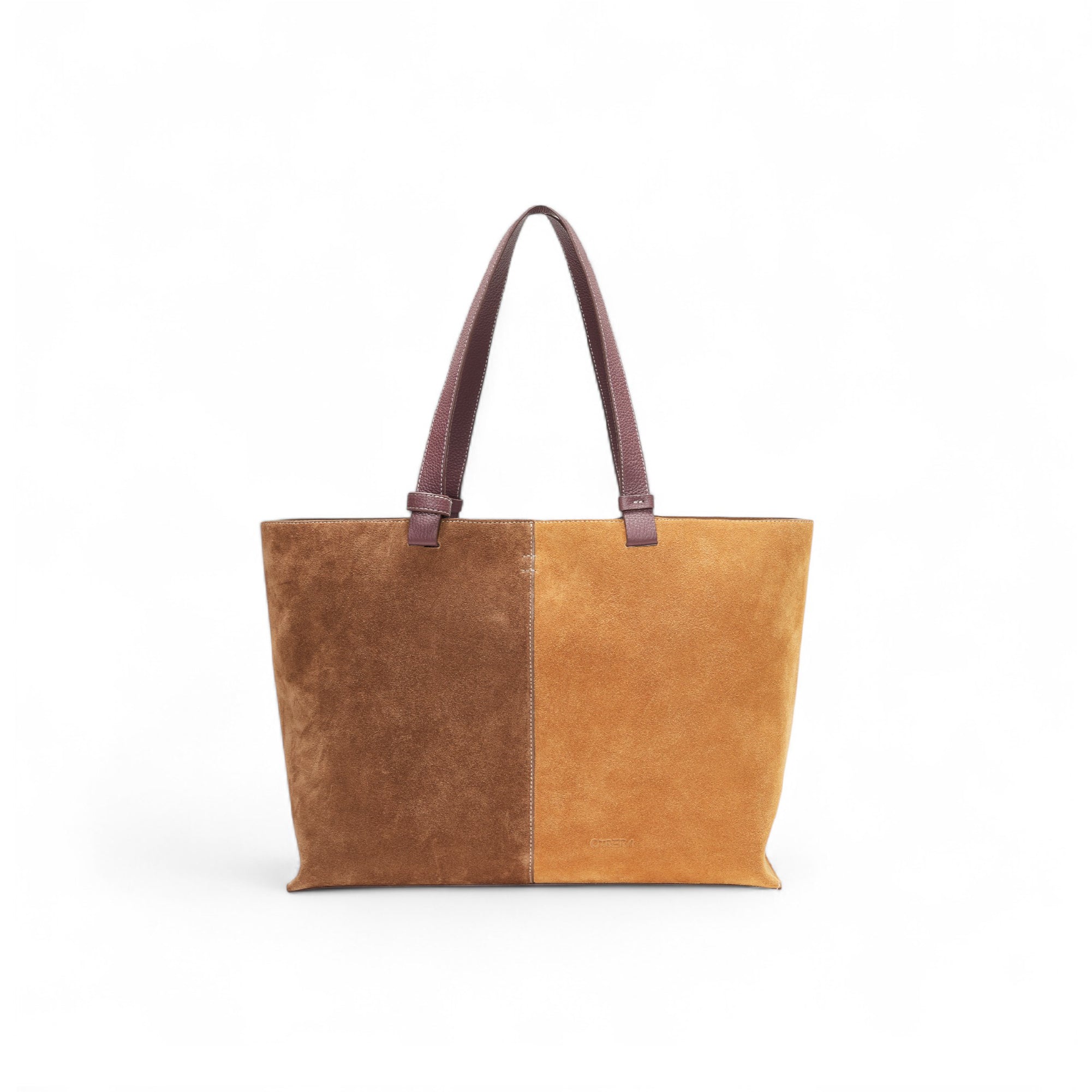 Otrera-Hebe Bag Suede Brown&Tan-Shopper / Tote Bag-2-milagron.live