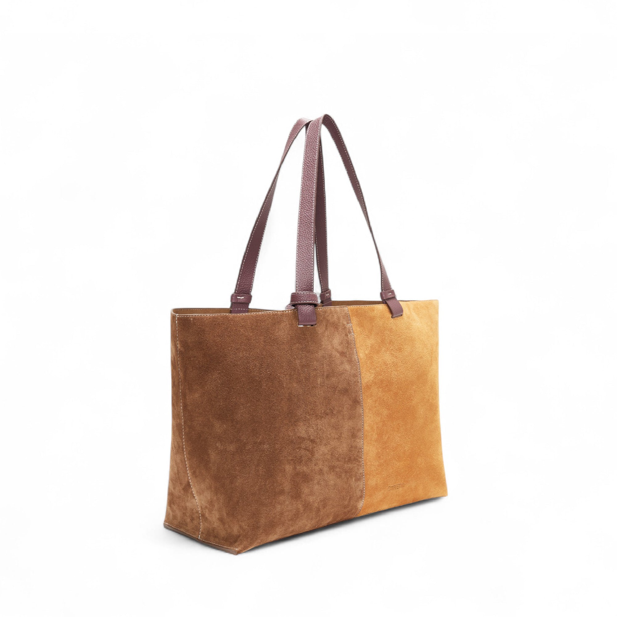 Otrera-Hebe Bag Suede Brown&Tan-Shopper / Tote Bag-3-milagron.live