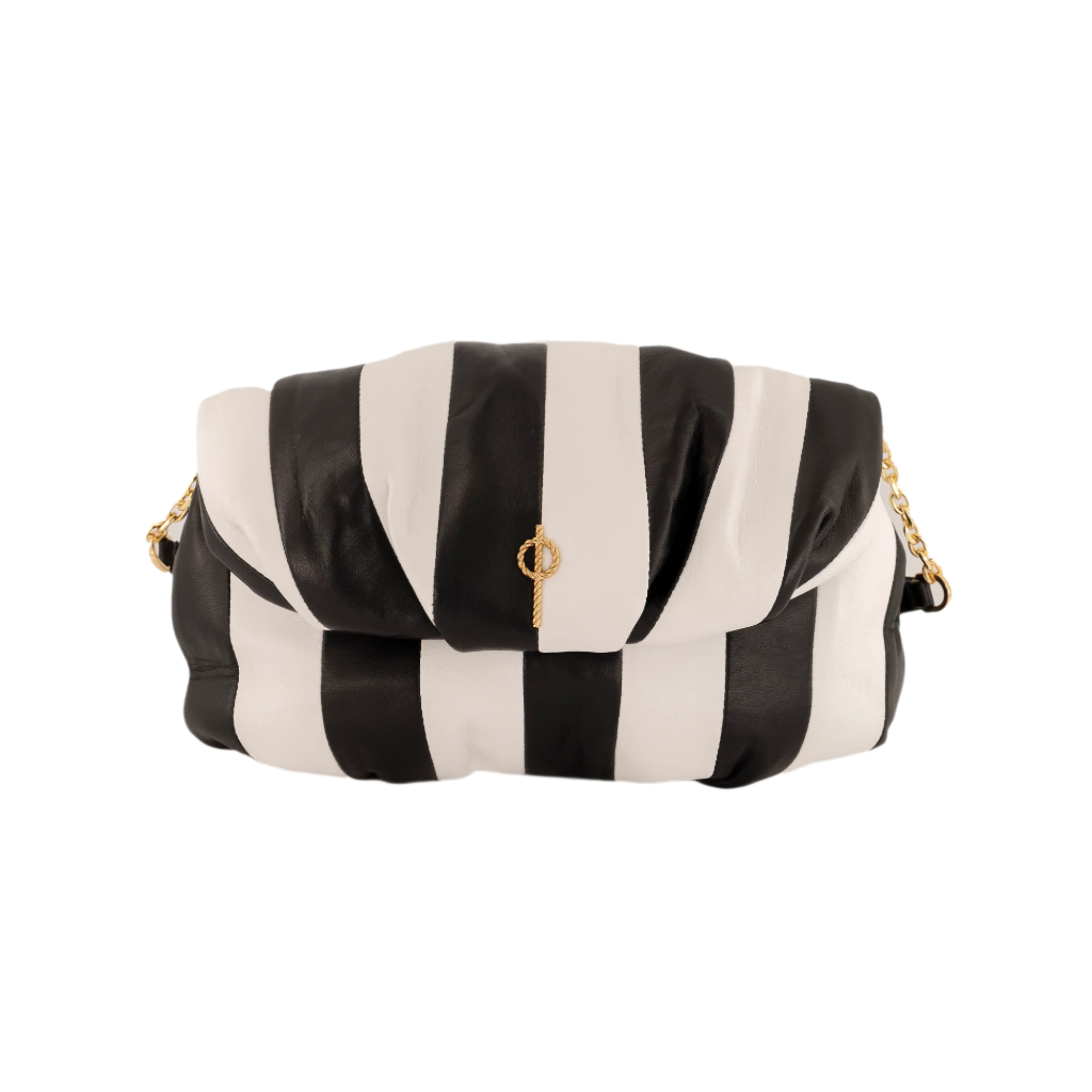 Otrera-Strıped Leda Black-Clutch-1-milagron.live