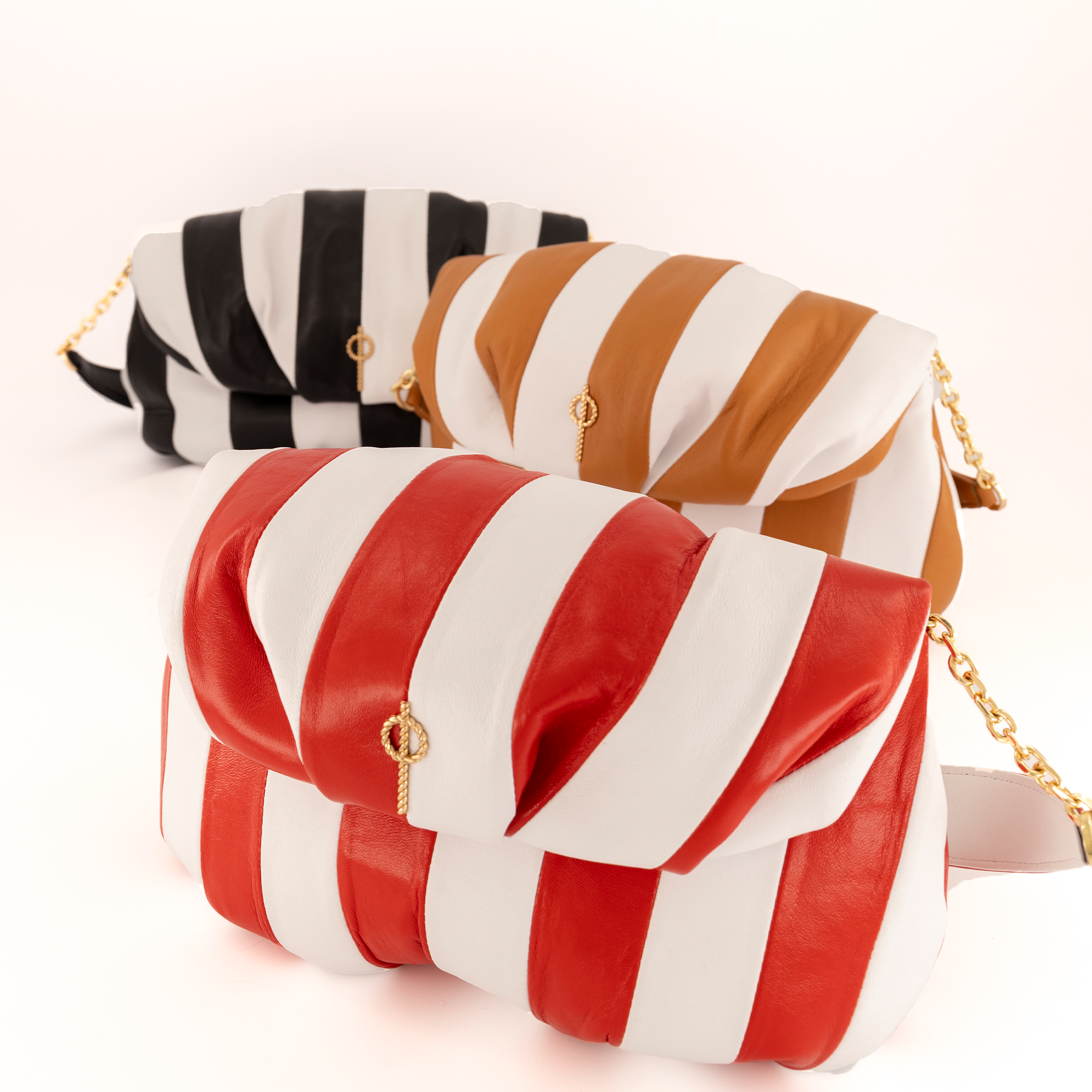 Otrera-Striped Leda Tan-Clutch-4-milagron.live