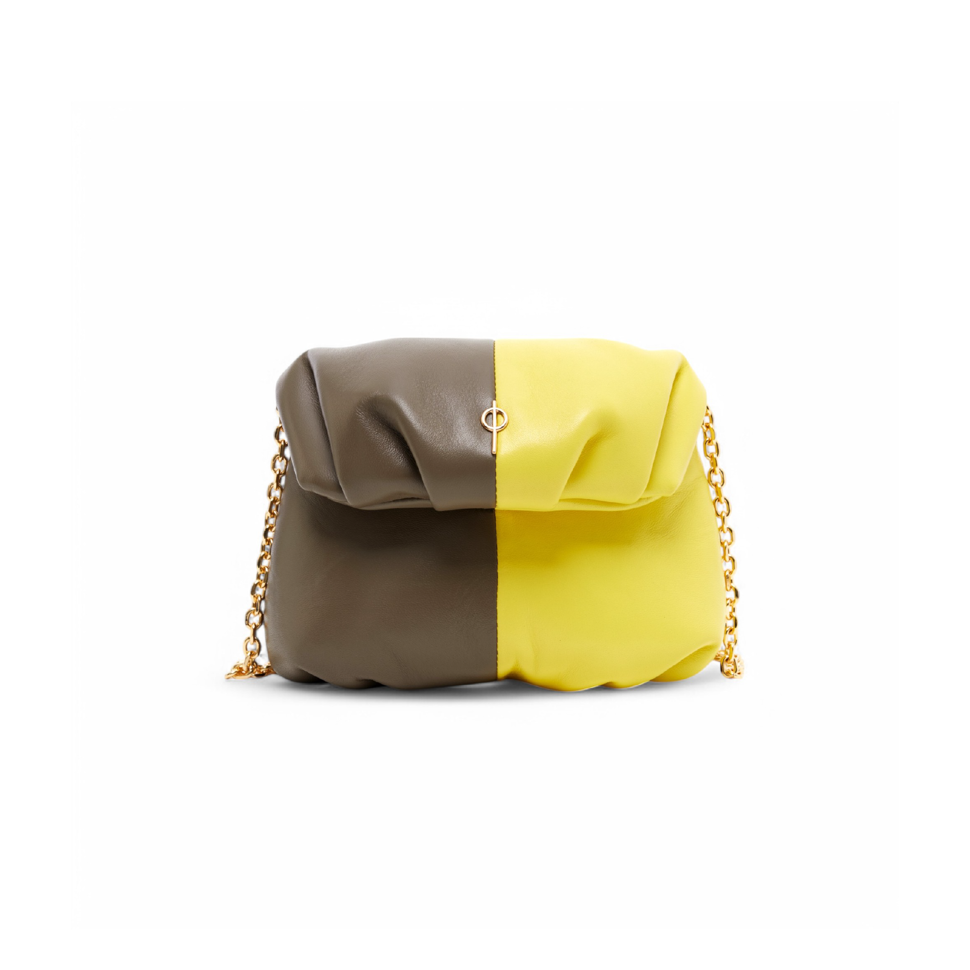 Otrera-Two Colored Baby Leda Floater Brown/Yellow-Crossbody bag-1-milagron.live