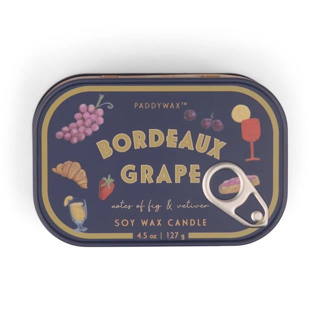 Paddywax-Bistro Grapes Printed Tin Candle Bordeaux Grape 127 Gr Mum-Mum-1-milagron.live