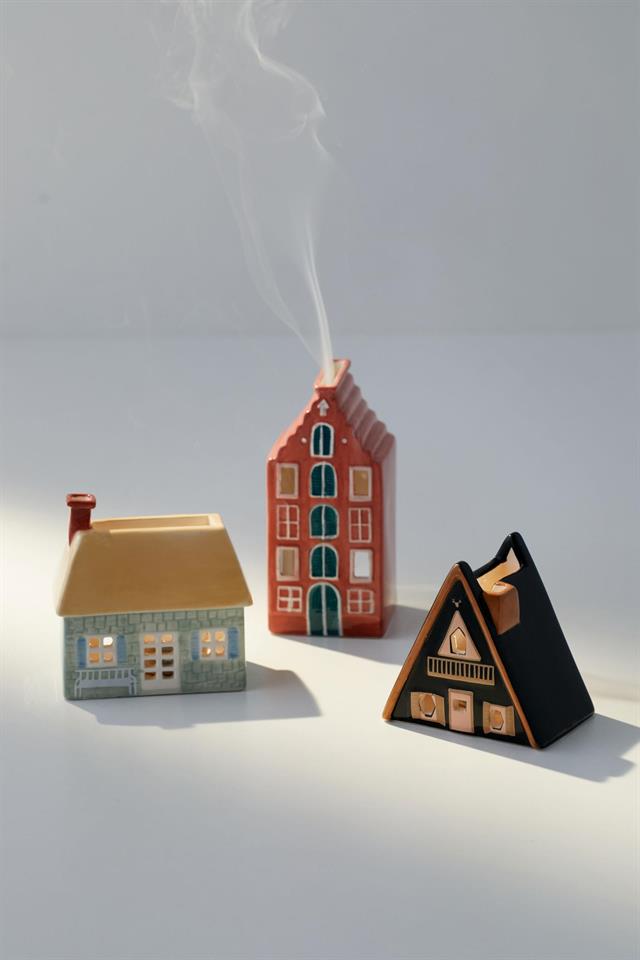 Paddywax-House Cone Incense & Tea Light Holder Tütsülük English Cottage-Mum-2-milagron.live