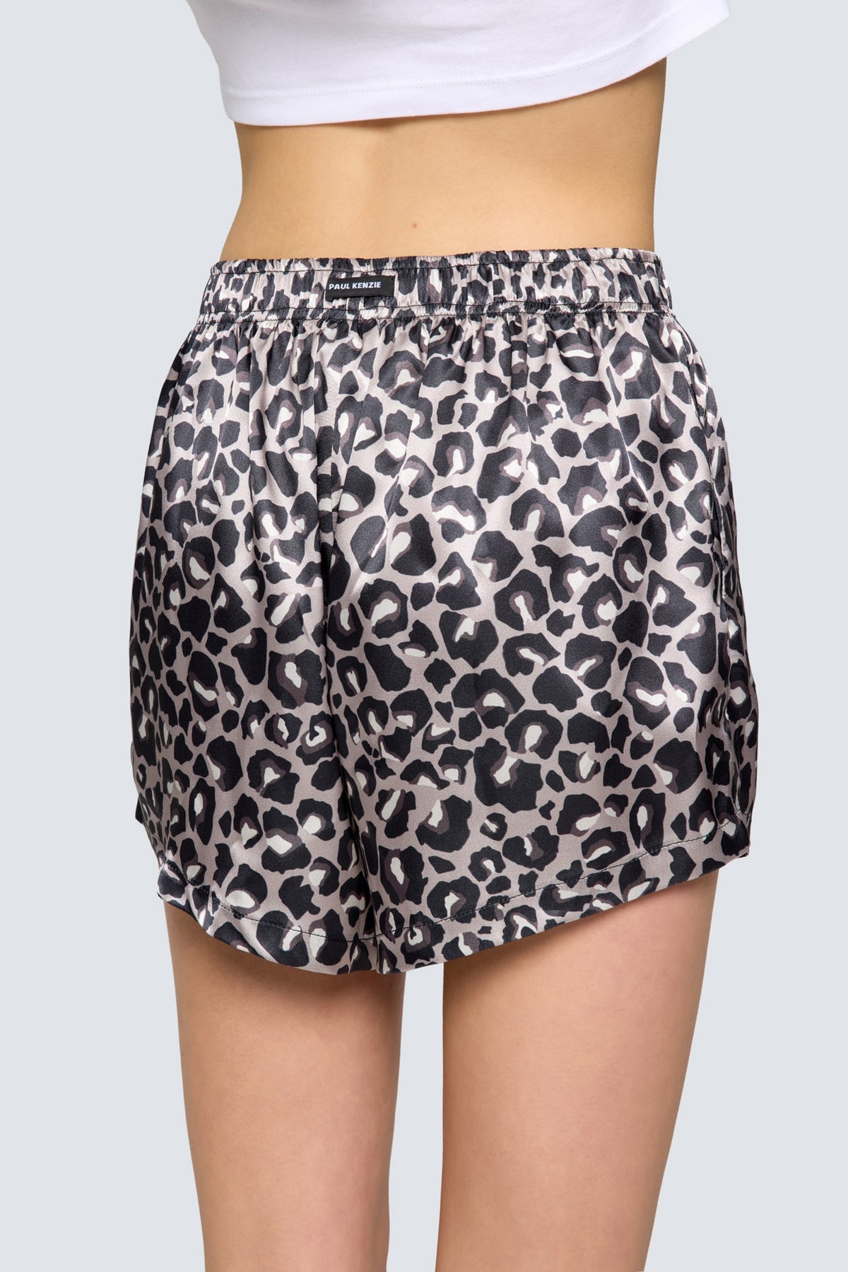 Desenli Kadın Saten Şort - Silky Leopard