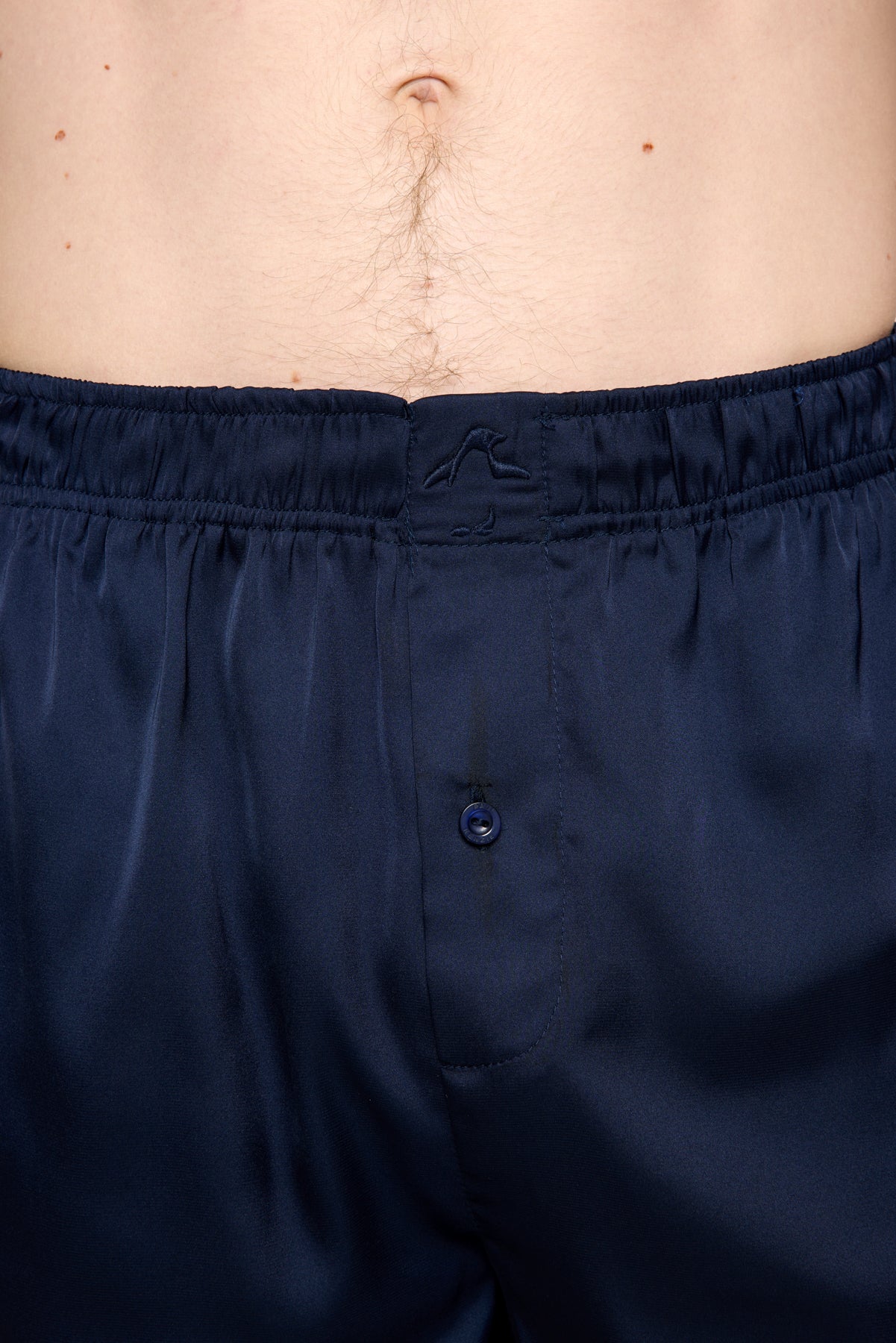 Erkek Saten Şort - Silky Navy