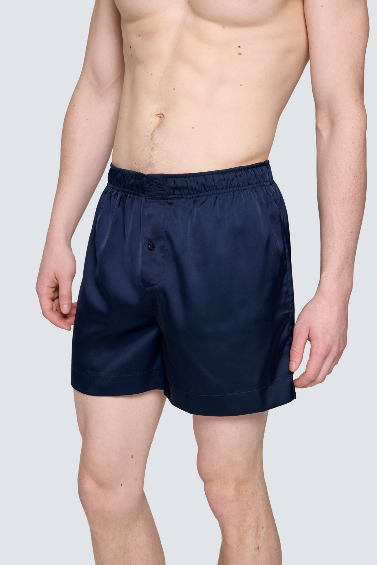 Erkek Saten Şort - Silky Navy