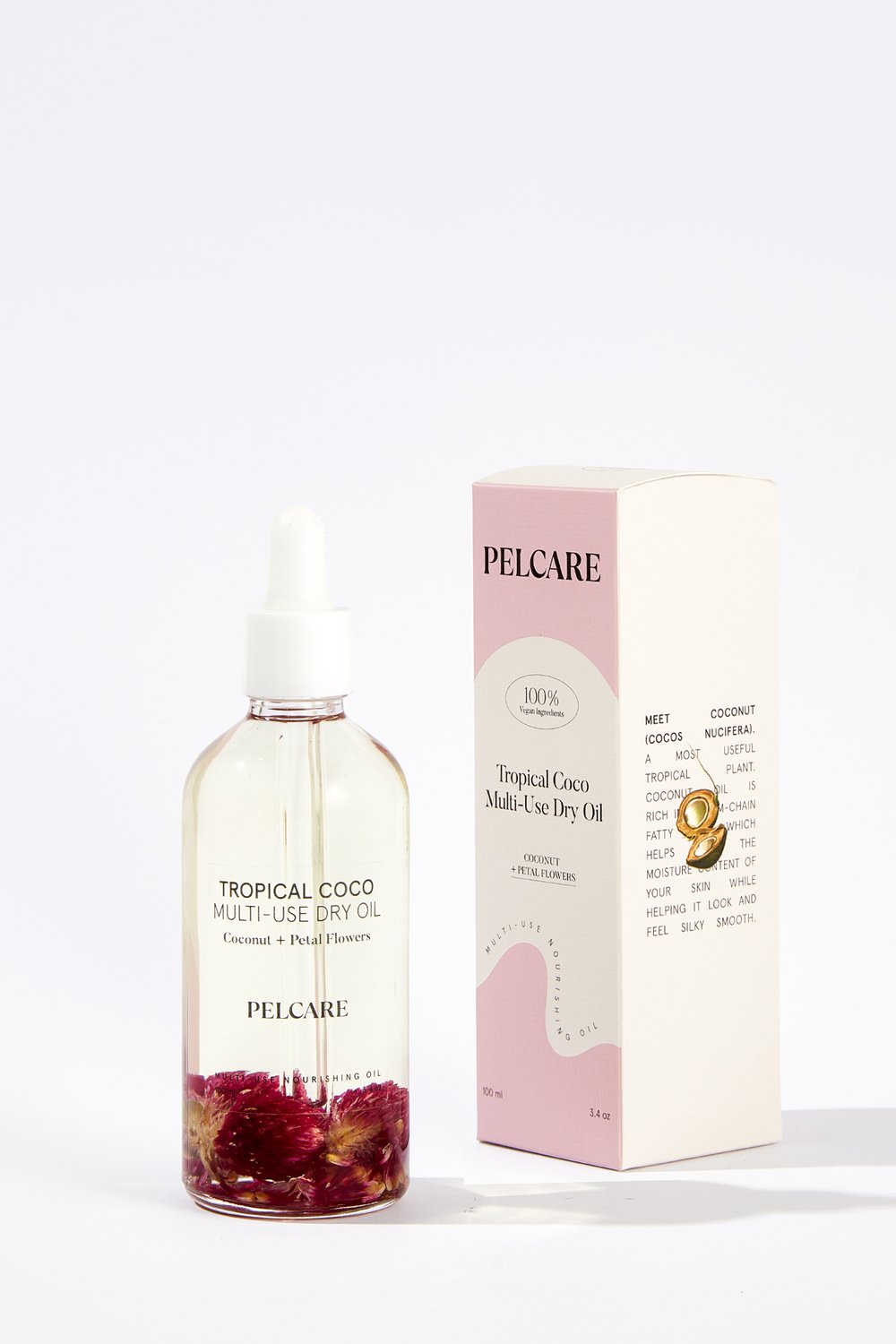 Pelcare-Tropical Coco Multi - Use Dry Oil + Hi̇ndi̇stan Cevi̇zi̇ İçeren Çok Amaçli Kuru Yağ-Vücut Yağı-4-milagron.live
