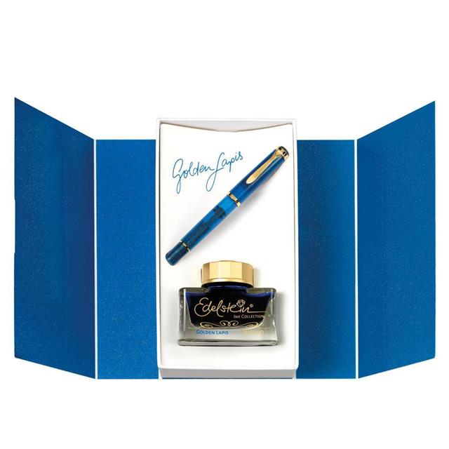 Pelikan-Classic M200 Dolma Kalem Seti Golden Lapis M Uç-Dolma Kalem-1-milagron.live
