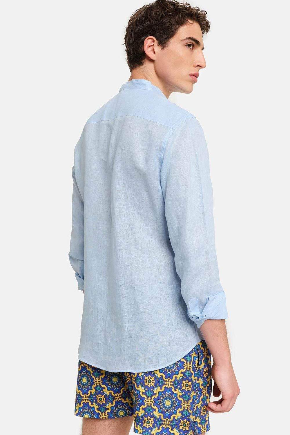 Peninsula-Art Linen Shirt Italian Collar Budelli-Gömlek-2-milagron.live