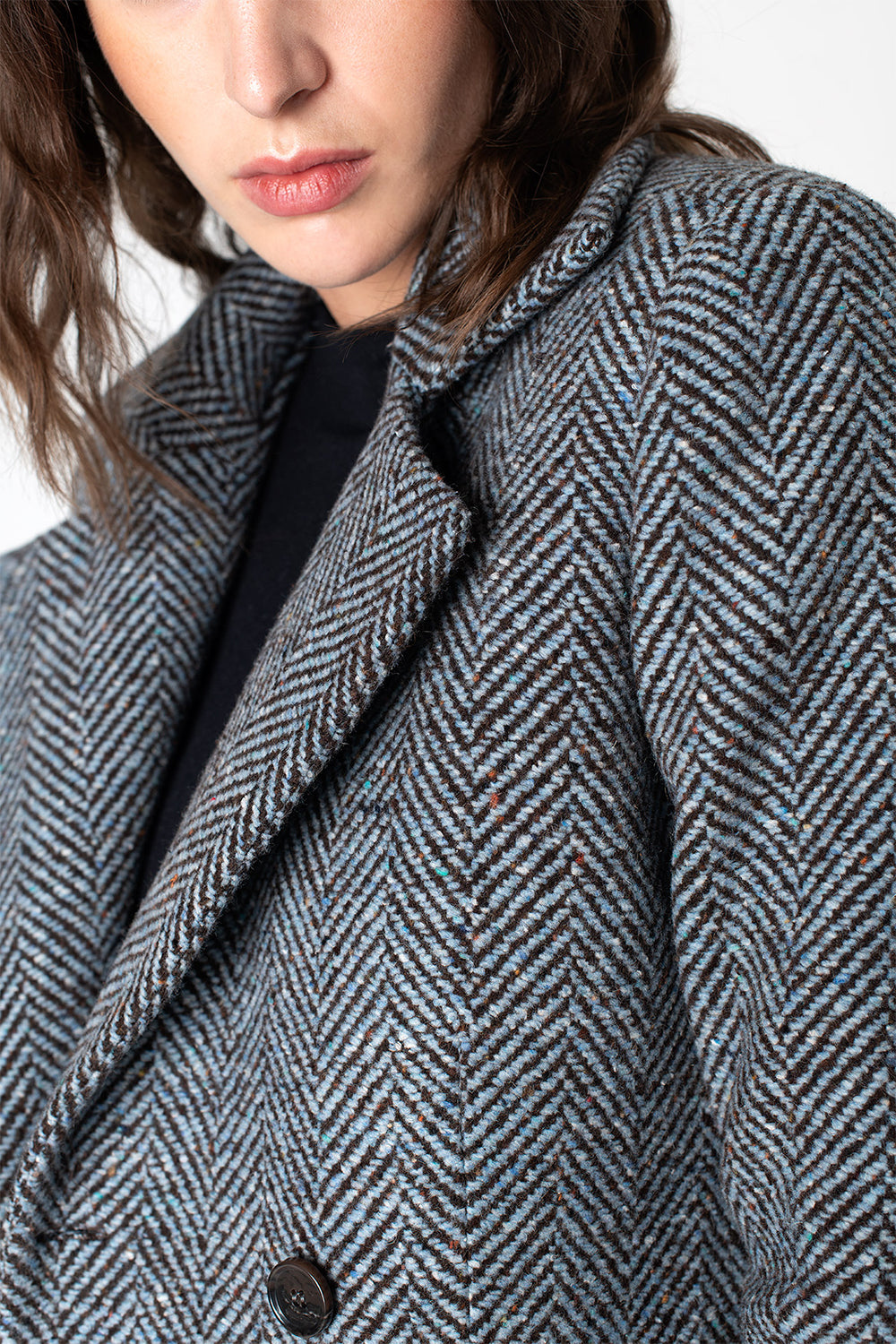 Peploum-Adele Herringbone Coat-Kaban-2-milagron.live