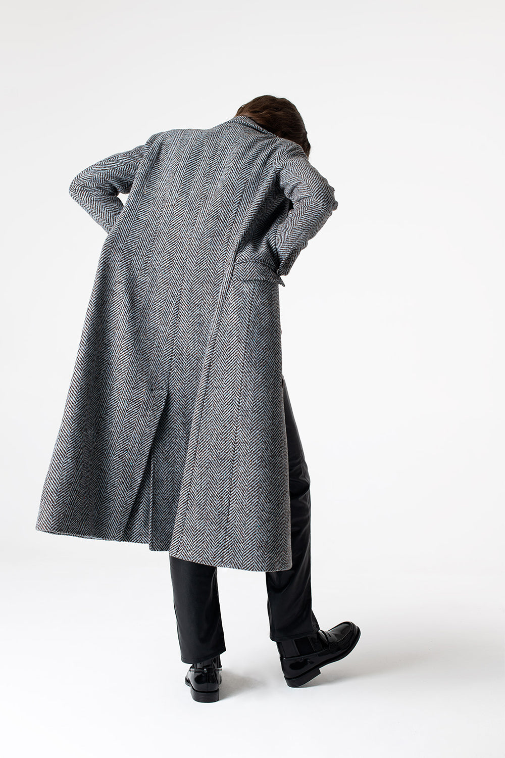 Peploum-Adele Herringbone Coat-Kaban-5-milagron.live