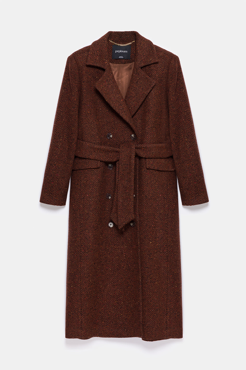 Peploum-Adele Herringbone Coat-Kaban-7-milagron.live
