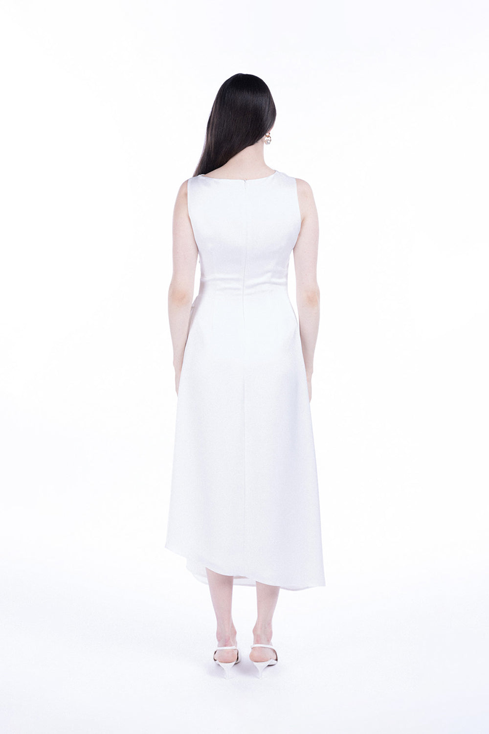 Peploum-Amor Draped Sateen Dress-Elbise-5-milagron.live