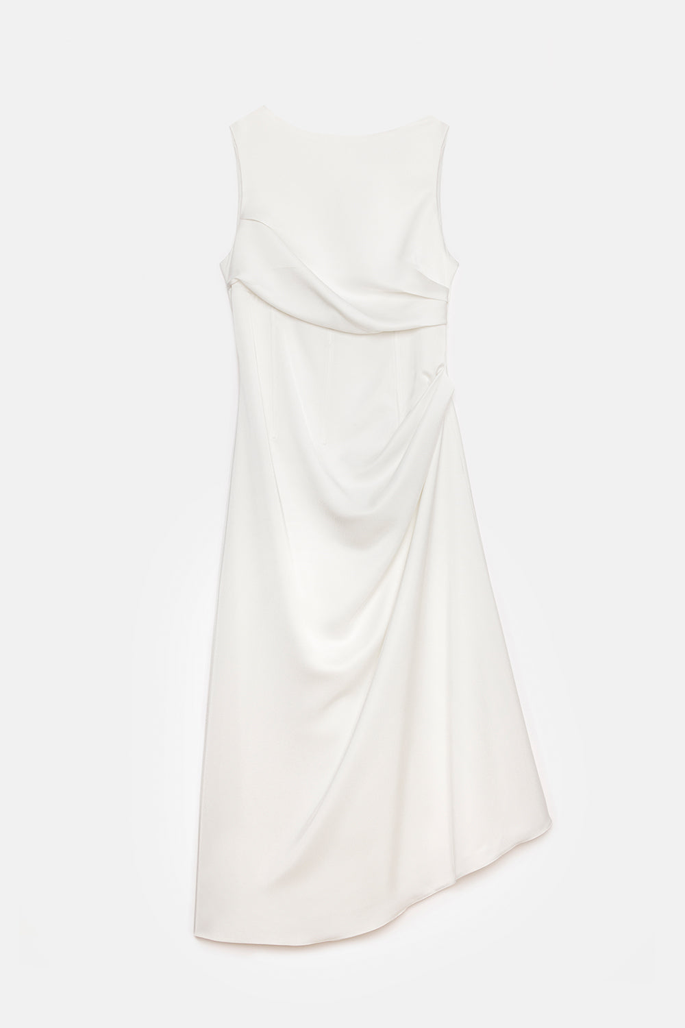 Peploum-Amor Draped Sateen Dress-Elbise-6-milagron.live