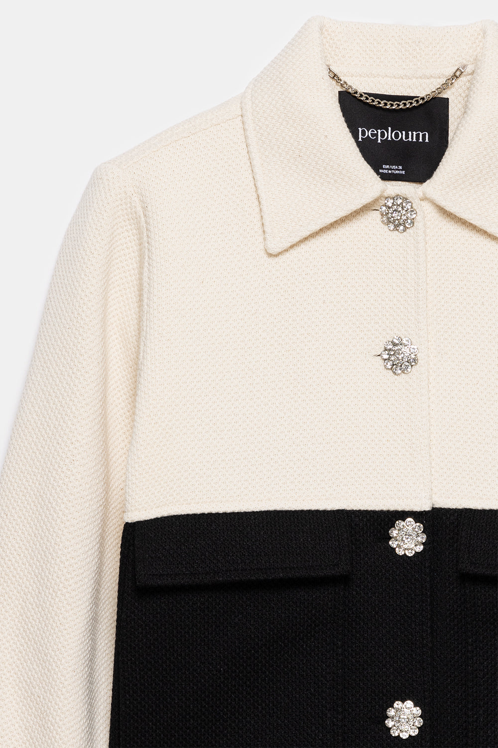 Peploum-Anne Bouny Contrast Weaving Jacket-Ceket-8-milagron.live