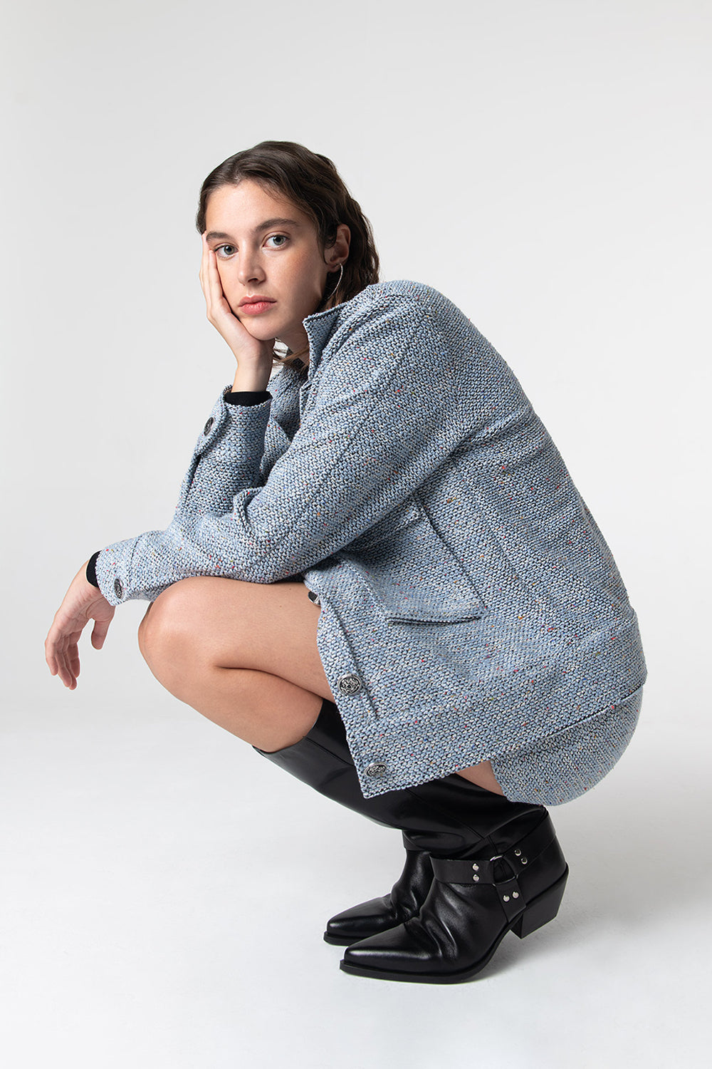 Peploum-Carleen Textured Weaving Skirt-Etek-1-milagron.live