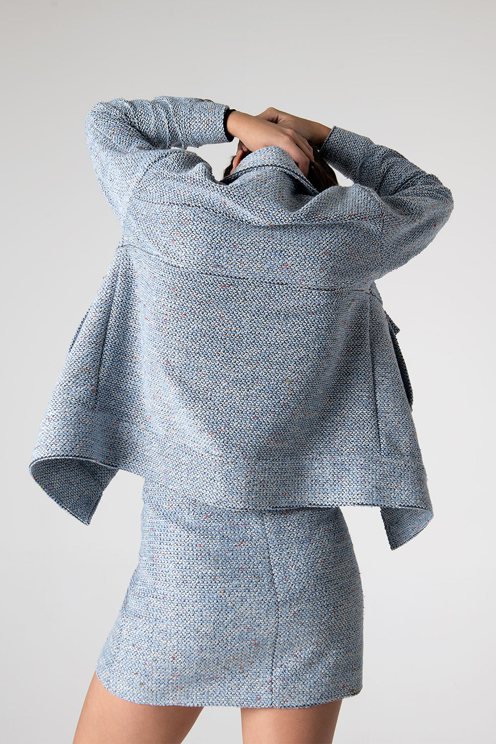 Peploum-Carleen Textured Weaving Skirt-Etek-3-milagron.live